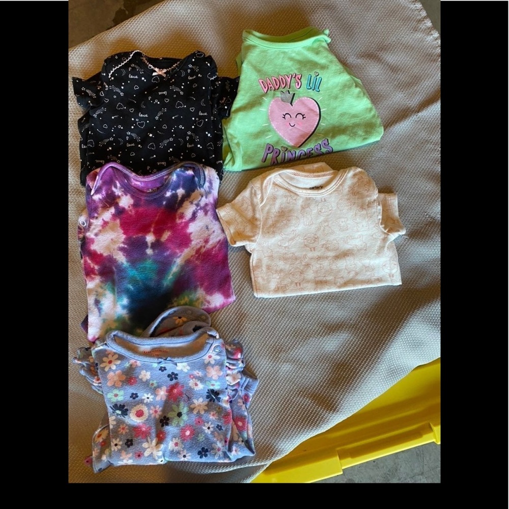 6 - 9 month baby girl onesie lot bundle